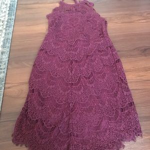 Free people lace cocktail dress burgundy xsmall
